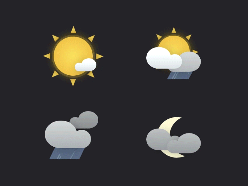 Animated weather icons animated animation icons illustration minimal motion weather web app