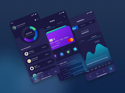 Wallet App dark dark ui figma ui wallet app