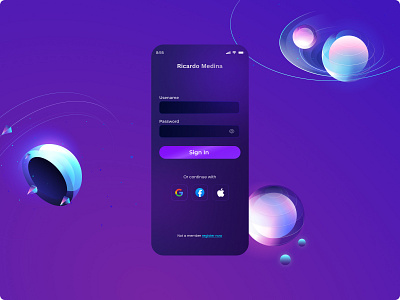 Sign In Mobile App dark ui figma mobile app ui design