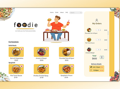 LANDING PAGE FOR A FOOD WEBSITE app design illustration logo ui ux web