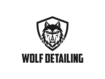 Wolf Detailing animal logo black and white concept design geometic illustration literal mature logo shield logo strong wolf logo