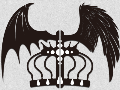 Evil or Divine? bat black crown logo raven wing