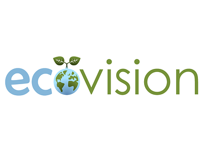 ecovision logo 1 blue earth eco green leaf