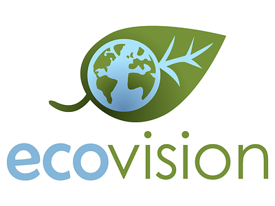 ecovision logo 2 blue earth eco green leaf