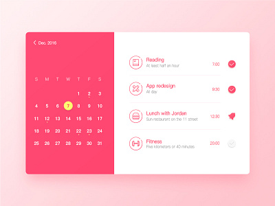 Calendar app ui