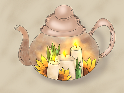 teapots and candles animation art cartoon cartoon illustration design illustrator lineart vector vector art vector illustration