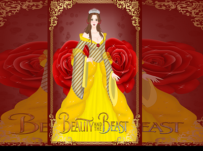 belle beauty and the beast animation art cartoon cartoon illustration design fanart graphic design illustrator vector art vector illustration