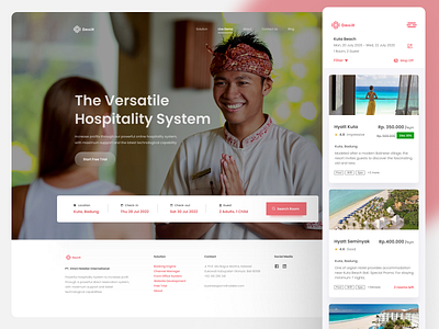 Omnihotelier - Homepage bali booking engine desktop hospitality hotel indonesia mobile properties website ui