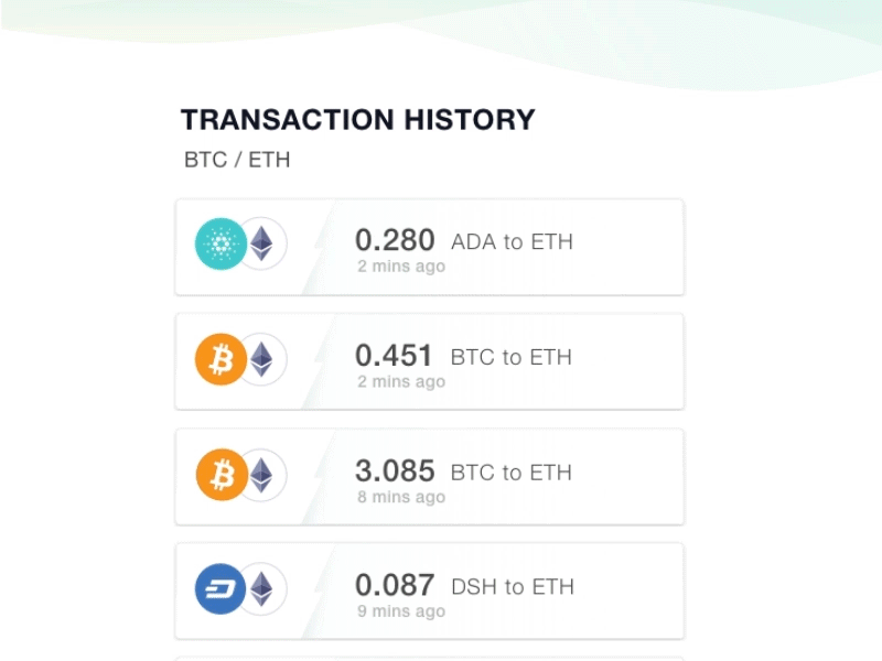 small scroll animation for kybernetwork crypto platform