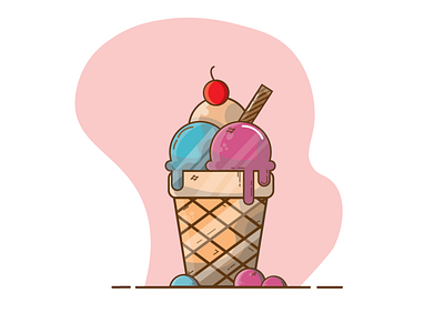 ICE CREAM ice cream illustration logo