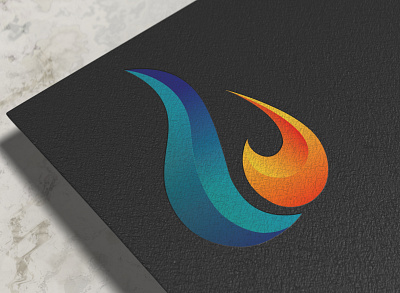 LOGO fire flame logo logo logo design mockup simple logo water