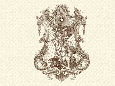 st michael archangel artwork classic design designs detail illustraion illustration ornament vintage vintage design