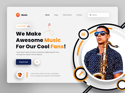 Music Website branding design graphic design illustration typography ui vector