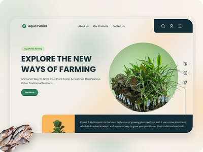 Aquaponics Website branding design graphic design ui ux vector