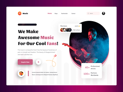 Music Website branding design graphic design illustration typography ui ux