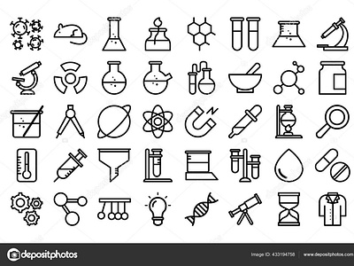 Flat-themed Science And Laboratory Icons