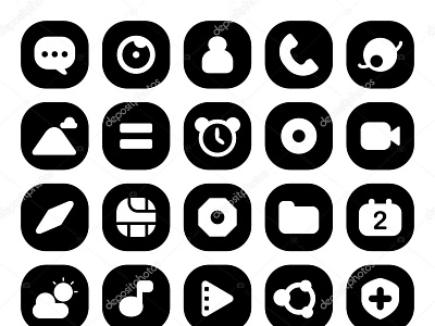Phone Menu Themed Icons And Flat Style
