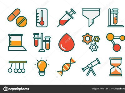 Flat-themed Science And Laboratory Icons halogenz icon icon design icon set iconfinder icons iconset