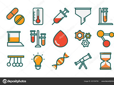 Flat-themed Science And Laboratory Icons