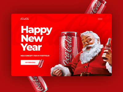 New Year Red веб дизайнер дизайн идея. кока кола концепт дизайна новый год сайт