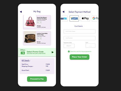 sample credit card checkout page