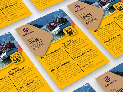 Tour travel adventure marketing flyer design template