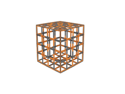 3d rendering of cube wireframe