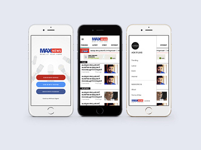 Maxnews News App app news app ui ux web