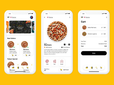 Pizzario (Pizza app concept) branding design dribble shot food app interface mobile app mobile ui mockup pizza app shots ui uidesign uiuxdesigner user interface design uxdesign