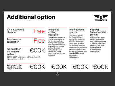 A Tunnel Tech additional option slide