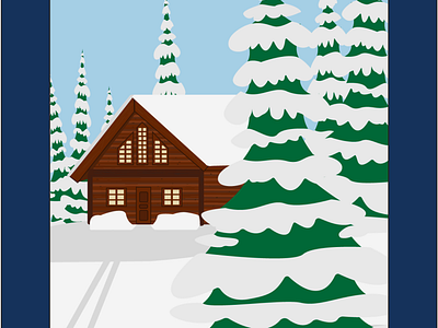 Sapins enneigés hiver illustration illustrator sapin snow vecteur