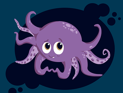 afraid octopus adobe illustrator afraid emotion fish illustration octopus sea underwater