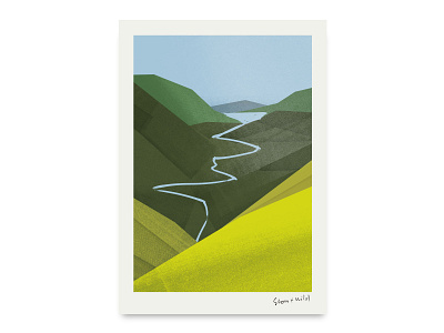 Glen Etive Scotland Illustration design illustration landscape mountain print