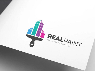 Real Estate Painting Logo Design drawing