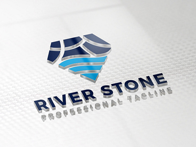 River Stone Diamond Logo Design massage