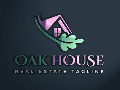 Oak House Green Real Estate Logo Design