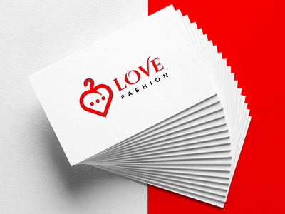 Abstract Red Love Fashion Logo Design couture