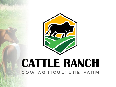 CATTLE RANCH COW FARM LOGO DESIGN emblem