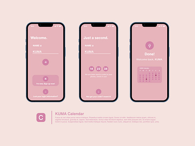 || KUMA Calendar || Daily UI- Day 1 daily daily ui day1 design juyue renze ui ux