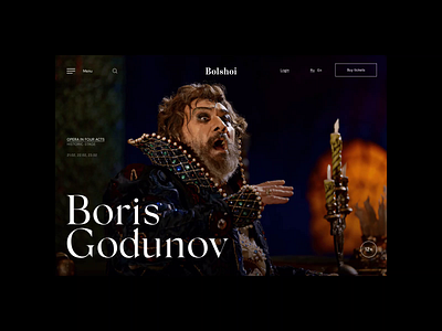 The Bolshoi Theatre. Main page animation design minimal ui ux web