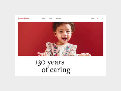 Johnson & Johnson. About company page animation design minimal ui ux web