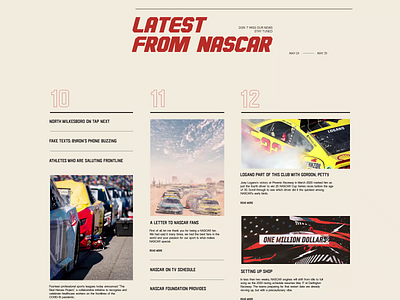 Nascar animation app branding design minimal photoshop typography ui ux web website