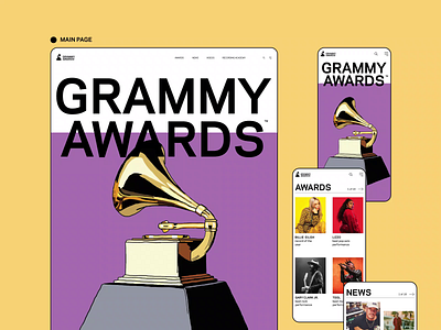 Grammy app branding design photoshop typography ui ux web website