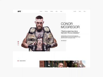 UFC app branding design minimal photoshop typography ui ux web website