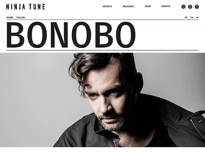 Ninja Tune. Bonobo animation branding design minimal photoshop typography ui ux web website