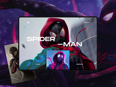 PlayStation 5. Spider Man animation app branding design minimal photoshop typography ui ux web website
