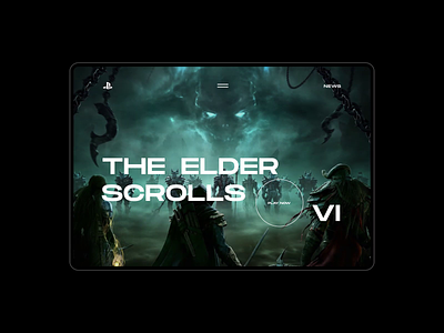 PlayStation 5. The Elder Scrolls animation app branding design minimal photoshop typography ui ux web website
