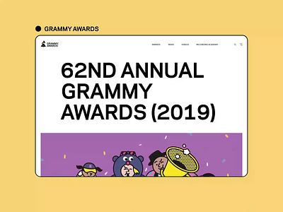 Grammy. Awards animation app branding design minimal photoshop typography ui ux web website