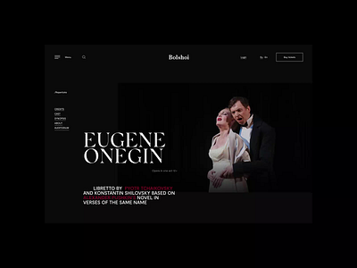 The Bolshoi Theatre. Eugene Onegin animation app branding design minimal photoshop typography ui ux web website