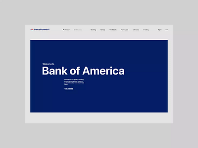 Bank of America. Main page animation app branding design minimal photoshop typography ui ux web website